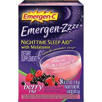 Emergen-C Emergen-Zzzz Nighttime Sleep Aid Dietary Supplement Berry PM - 24 Packets, Pack of 5