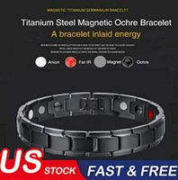 Magnetic Bracelet, Preciashopping Therapeutic Energy Healing Bracelet Stainless Steel Magnetic Therapy Bracelet (Black)