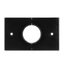Split Single-Gang Plate, 1.375 Inch Hole, Black