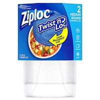 Ziploc Twist 'N Loc Containers, Medium & Round, 2 CT (Pack of 3)