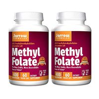 Jarrow Formulas Methyl Folate The Most Biologically Active Form of Folate 400 Micrograms - 100 Capsules (Pack of 2)
