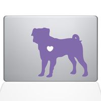 The Decal Guru I Love My Pug Decal Vinyl Sticker, 13" MacBook Pro (2015 & Older Models), Lavender (1487-MAC-13P-LAV)