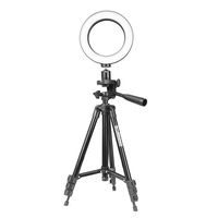 Ring Light Kit 5W LED Ringlight Lighting with Tripod Stand Dimmable 3200k-5600k 3 Modes Circle Lighting Ringlights for Makeup Video Photography Blogging Portrait (Black)
