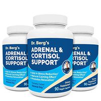 Dr. Berg’s Adrenal & Cortisol Support Supplement - Natural Stress & Anxiety Relief for a Better Mood, Focus and Relaxation - Turn Off Your Busy Mind - Vegetarian Ingredients 90 Capsules (3 Pack)