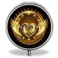 IMLONE Pill Organizer- Sliver Weekly Pill Boxes with 3 Components and Mirror for Travelling and Daily Needs,Compartments to Hold Vitamins, Cod Liver Oil, Supplements and Medication