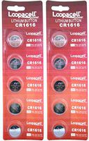 10 Pcs Lithium Coin Loopacell Battery 3v for Keyless Entry Remote Controls CR1616