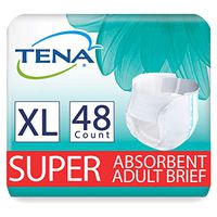 Tena Incontinence Briefs, Uni-Sex Fit, Super Absorbency, XLarge, 48 Count