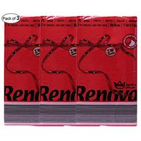 Renova Red Label Napkin- Red (25 Count) (Pack of 3)