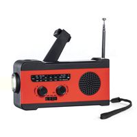 BanriWowi Solar Emergency Hand Crank Radio, self-Powered Weather Radio, AM/FM/WB with Super-Bright Flashlight, 2000mah Smartphone Charger Portable Radio(Red)
