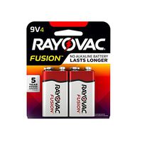 RAYOVAC 9V 4-Pack FUSION Premium Alkaline Batteries, A1604-4TFUSK
