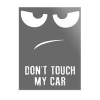 kwmobile Car Decal Bumper Sticker - Don't Touch My Car, White/Transparent Design for Cars, Trucks, Motorcycles, Jeeps, SUV - 8.9 x 6.5 inches (22.5 x 16.5 cm)
