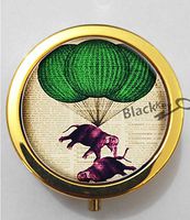 BlackKey Hot Air Balloon and Elephant 3-Compartment Decorative Pocket Gift Box Case Organizer for Pill, Color 2 -1266