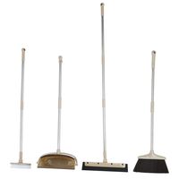 Youdw Broom, Dustpan, Combination Broom and Floor Brush Combined Vertical Cleaning Supplies Upright Broom and Dustpan Set Combo with Long Extendable Handle (Khaki)