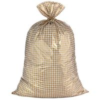 Hallmark 56" Large Plastic Gift Bag (Gold Pattern) for Weddings, Bridal Showers, Valentines Day, Mother's Day, Birthdays and Engagement Parties