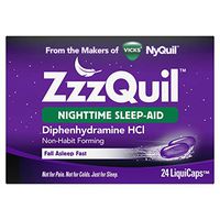 Vicks ZzzQuil Nighttime Sleep Aid, Non-Habit Forming, Fall Asleep Fast and Wake Refreshed, 24 Count LiquiCaps