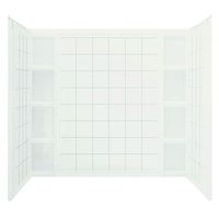 STERLING 71104100-0 Ensemble Tile 37-1/2-Inch x 60-Inch x 54-1/4-Inch Three Piece Direct-to-Stud Tub and Shower Wall Set in White
