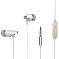 Sport Earphone, Roadwi in-Ear Headphone with Ceramic Housing, Stereo Earbuds, 3.5mm Wired Stereo Noise Isolating Earbuds for All Smartphones Like iPhone Samsung, MP3 Players, Laptops, Tablets（White）