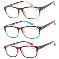 Reading Glasses 3 Pair Great Value Stylish Readers Fashion Men and Women Glasses for Reading +1