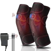 Heated and Vibration Massage Knee Brace Wrap, Physiotherapy Massager Heating for Knee Injury Cramps Arthritis Recovery Massager for Muscles Pain Relief Fit Men and Women, 1 Pair