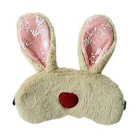 BUYITNOW Plush Rabbit Sleep Eye Mask Kids Cartoon Animal Blindfold Cover for Sleeping