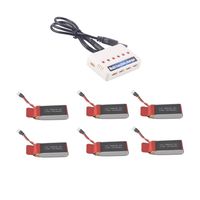 YouCute upgrade 6pcs 3.7V 1000mAh Battery and 1to6 charger for Udi U45 U42 U42W U42WH CW4 RC quadcopter drone spare parts