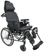 Karman MVP502-20 Ergonomic V-Seat Reclining Wheelchair, Diamond Black, 22 Inches Rear Wheels and 20 Inches Seat Width