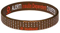 Diabetes Insulin Dependent - Gold Dot Reversible Medical ID Bracelet-L