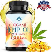 Hemp Oil Capsules - 1300mg Organic Hemp Extract for Pain Relief, Joint Pain, Muscle Aches, Stress & Anxiety - Natural Sleep & Mood Support - Rich in Omega 3 6 9 & fatty-acids Made in USA - 60 Softgels