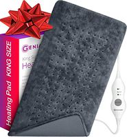 XL Heating Pad - Electric Heating Pad for Moist and Dry Heat Therapy - Fast Neck/Shoulder/Back Pain Relief at Home - 12" x 24", GENIANI (Tabby Gray) (Navy Gray)