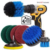8 Piece Drill Brush Attachment Set Scouring Pads Power Scrubber Brush Scrub Pads Cleaning Kit - All Purpose for Bathroom Surfaces, Grout, Floor, Tub, Shower, Tile, Corners, Kitchen Cooktop, Pots