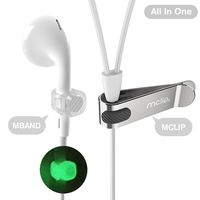Mband2 Pack of Mband Mclip Holder 02 White Transparent - Cords Holders Cubicle Manager Accessories Gifts Organizers Wires and Cables Magnet Silicone Strong