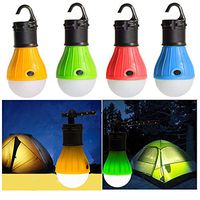 Camping Light, 4Pc Outdoor Portable Hanging LED Camping Tent Light Bulb Fishing Lantern Lamp LED Light Home Decorations, for Easter Day Multicolor