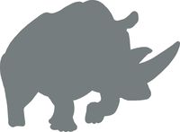 hBARSCI Rhino Vinyl Decal - 5 Inches - for Cars, Trucks, Windows, Laptops, Tablets, Outdoor-Grade 2.5mil Thick Vinyl - Gray