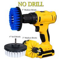 HIFROM Drill Brush - 4" Soft and 3" 5" Medium Power Scrubbing Brush Drill Attachment for Cleaning Showers Tubs Bathrooms Tile Grout Carpet Tires Boats Upholstery (Pack of 3)