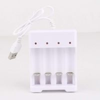Liobaba Battery Charger Compatible for AA AAA Batteries 4 Ports Battery Charger with USB Plug