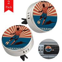 Cool Football 2 pcs silver Car Essential Oil Diffuser Vent Clip Aromatherapy Diffuser Locket Air Freshener with 4 Refill Pads 1.33x1.83in
