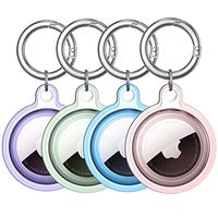 Waterproof Airtag Holder, DDJ 4 Pack Apple Airtag Keychain, AirTag Case for Dog Collar, Luggage, Keys, Full Body Anti-Scratch Protective (4 Colors)