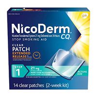 NicoDerm CQ Stop Smoking Aid 21 milligram Clear Nicotine Patches for Quitting Smoking, Step 1, GreatPack 2Pack (21 Patches Each )