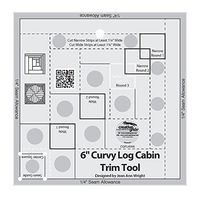 Creative Grids Curvy Log Cabin Trim Tool Quilting Ruler Template for 6" Finished Blocks CGRJAW6
