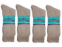 Diabetic socks, unisex cotton therapeutic non binding socks, 3 pairs per pack. Choose your favorite color! (9-11 Crew Grey, 12)