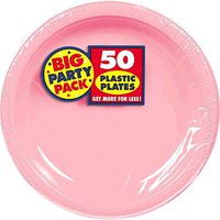 New Pink Plastic Luncheon Plates Big Party Pack, 50 Ct.