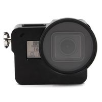 TELESIN Aluminum Alloy CNC Side Open Housing Camera Shell Case for GoPro Hero 6 GoPro Hero 5,Metal Skeleton Protective Cage with Backdoor case & 52mm UV Lens (Black)