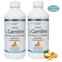 Beaver Brook Liquid L-Carnitine 1,500mg with Green Tea & Artichoke Supplement for Strength and Fat Burning - Orange Pineapple - 2 Pack