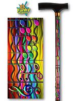 Adjustable Stylish T Handle Aluminum Walking Cane Self Adjusting Music Notes Over The Rainbow