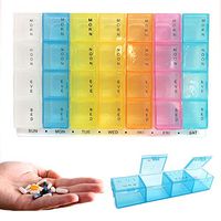 Weekly Pop Up Pill Box Storage Organizer 7 Day Medication Compartments Container