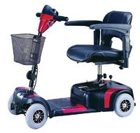 Drive Medical Phoenix 4 Wheel Compact Portable Travel Power Scooter, Red/Blue