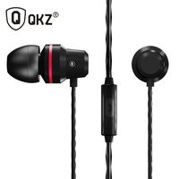 QKZ DM1 In-line Earphone Noise canceling earplugs Wired Dynamic with microphone gaming headset premium wired earplugs durable and long-lasting DJ earplugs gaming headsets Black