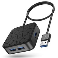 USB Hub, Victorlink 4-Port USB 3.0 USB Hub, Victorlink 4-Port USB 3.0 Aluminum Alloy Hub with 3ft Cable for MacBook, Mac Pro/Mini, iMac, Surface Pro, XPS, Notebook PC, Mobile HDD, and More, Black