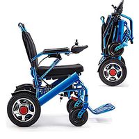 ASDY Lightweight Folding Carrying Electric Wheelchair, Electric Wheelchair,Black