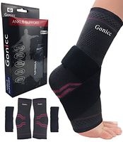 Gonicc Professional Foot Sleeve Pair(2 Pcs) with Compression Wrap Support(Small, Red), Breathable, Stabiling Ligaments, Prevent Re-Injury, Ankle Brace, Volleyball Protective Gear Ankle Guards